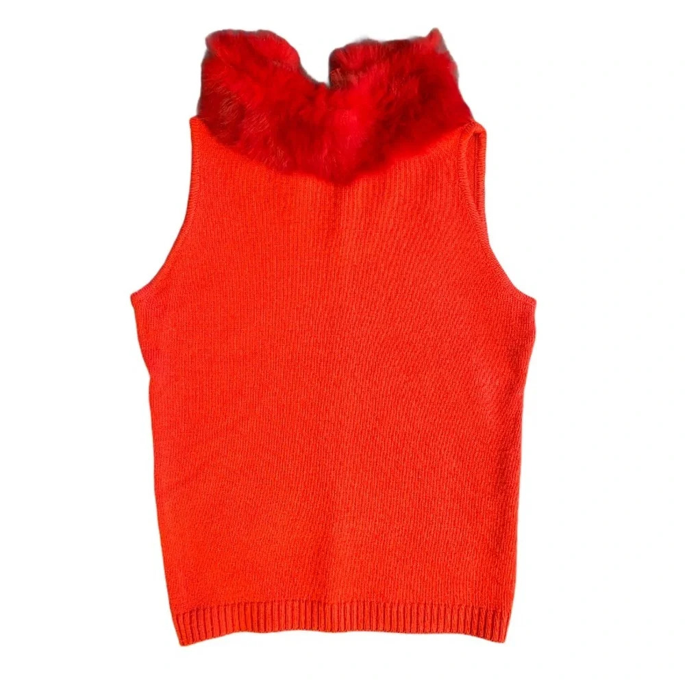 Bette Paige Fur Trim Sleeveless Sweater​
